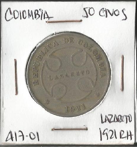 Colombia Lazareto 50 Centavos 1921 Jer417.01