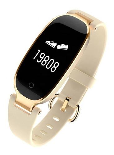 Reloj Inteligente Smart Band S3 Para Mujer Ip67 Dorado
