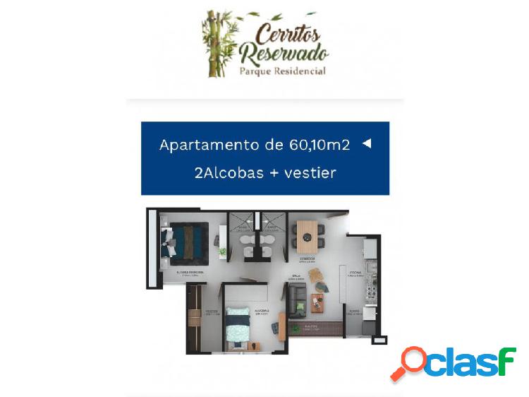 ARRIENDO APARTAMENTO 2/2 CERRITOS RESERVADO