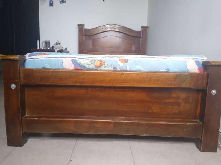 BASE CAMA EN MADERA 1,00X 1,90 + COLCHONETA + 11 tablas