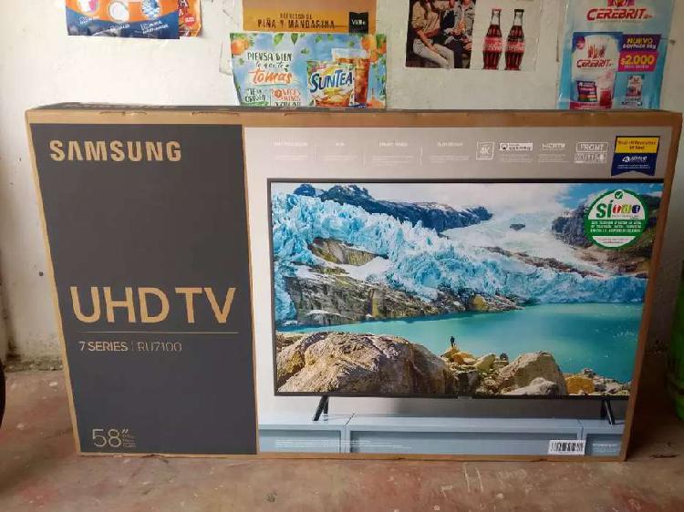TV Samsung 4K de 58 Pulgadas Modelo UN58RU7100K 2020. Nuevo