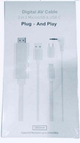 Cable Hdmi iPhone, Tipo C, V8