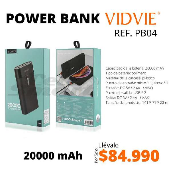 Power Bank Vidvie PB04 20.000mAh