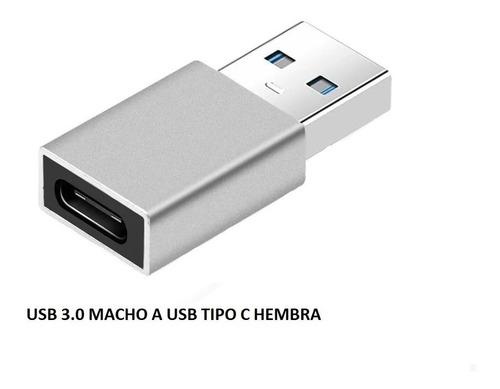 Adaptador Usb Macho A Usb Tipo C Hembra Nuevo