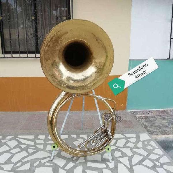 Tuba De Marcha O Sousafono Metalico Marca Amati