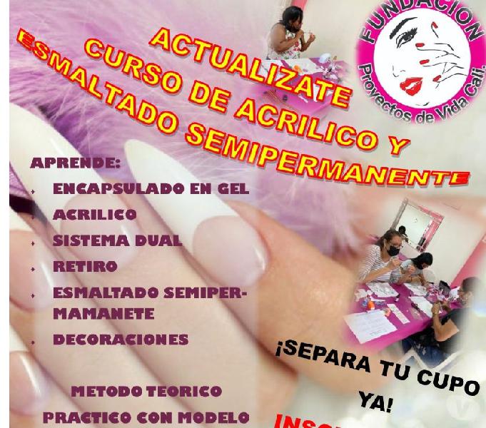 curso de de uñas en Acrílico y Esmaltado semipermanente