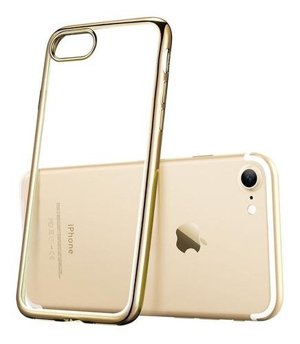 Carcasa iPhone 7 Plus Marco Metalizado Forro Transparente