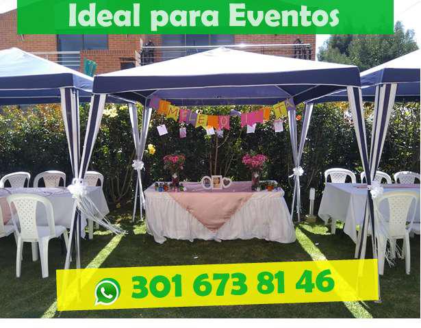 Carpa Toldo Parasol 3x3 Poliéster Azul y Verde