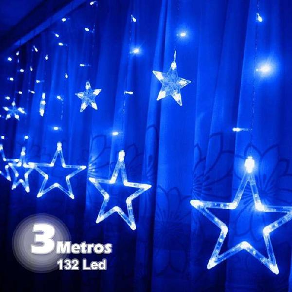 Extensión Luces Led Estrella X3 Metros Luz Navidad Azul RF