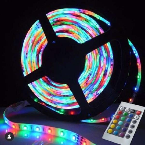 Luz led multicolor RGB de 5 metros + control + adaptador