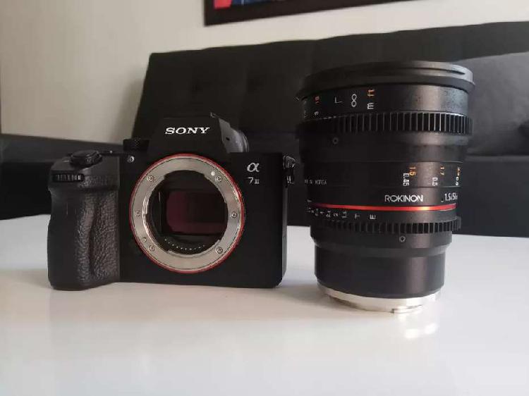 Sony Alpha 7 iii+lente cinematográfico rokinon 1.5/50mm