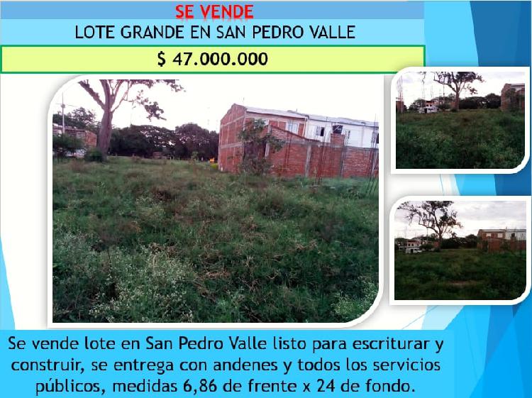 Venta de lote en San Pedro, Valle del Cauca.