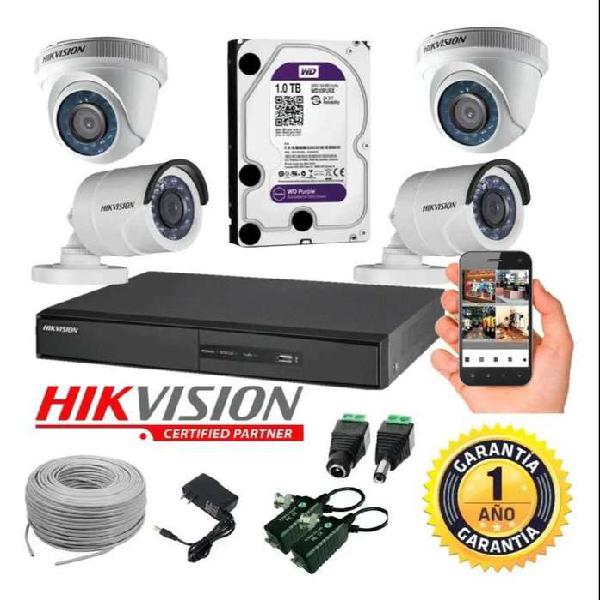 CCTV KIT HIKVISION TURBO HD 1080P. INCLUYE DISCO DURO