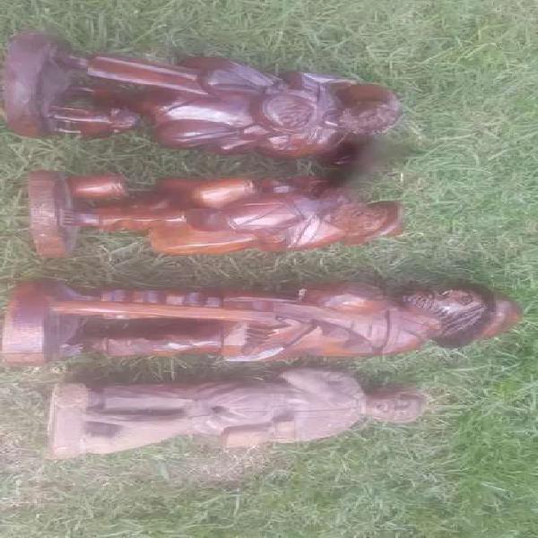 Estatuas en madera talladas a mano económicas antiguas