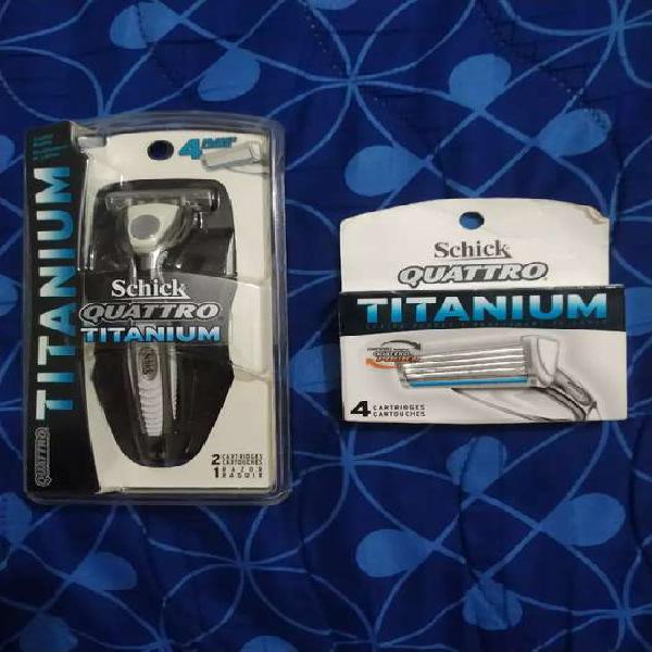 Maquina para afeitar marca SCHICK QUATRO TITANIUM Original,