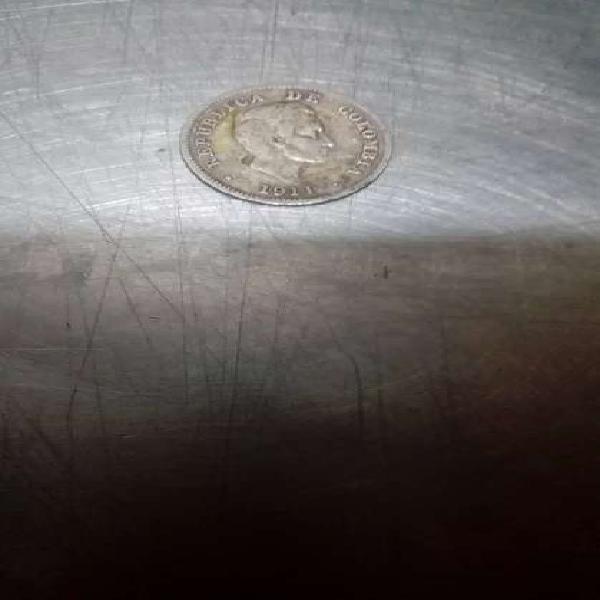 Moneda de 10 centavos en plata ley 0.900 del año 1911