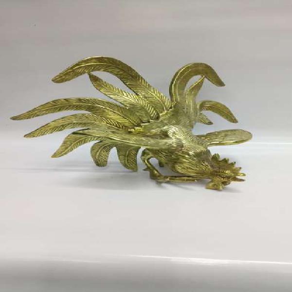 Gallo Pelea Antiguo Bronce Macizo
