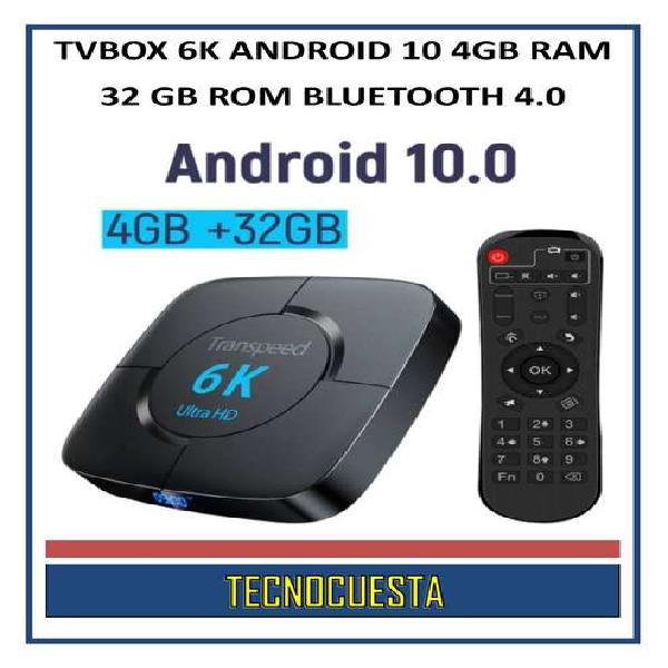 TVBOX 6K 4GB RAM 32 GB ROM ANDROID 10 BLUETOOTH 4.0