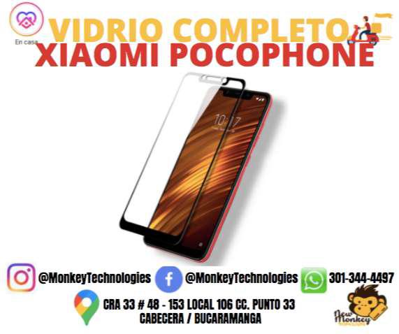 XIAOMI POCOPHONE VIDRIO COMPLETO TEMPLADO