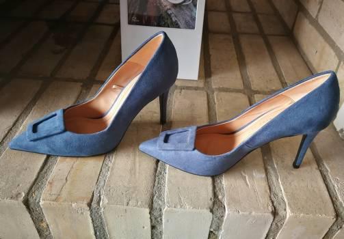 Zapatos Mujer Zara Trafaluc Azul Tacón