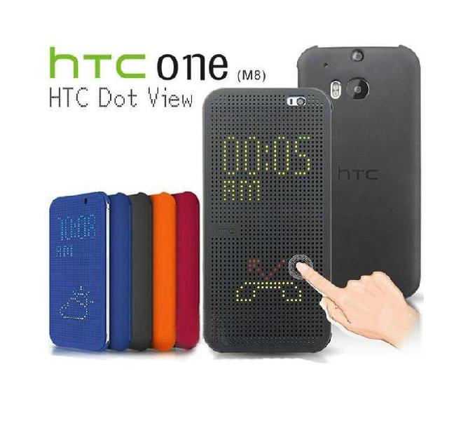Estuche Flip Cover Dot View HTC One M8 Colores