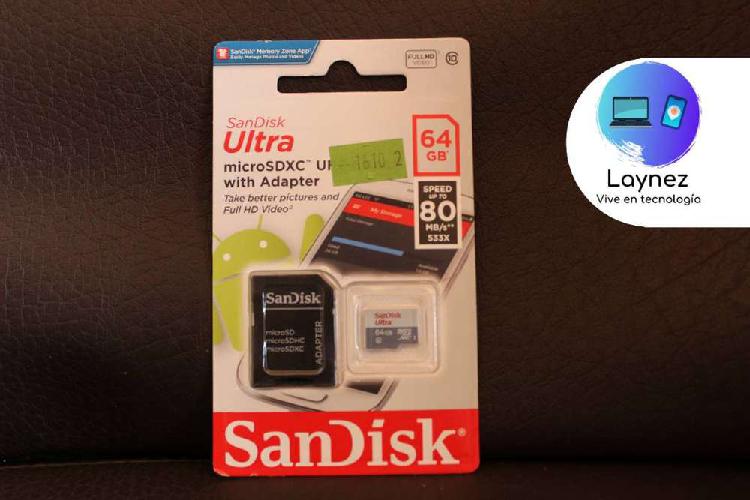 Micro SD Sandisk Clase 10 64GB