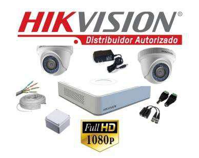 2 CAMARAS HIK-VISION + DVR 4 CH + ACCESORIOS