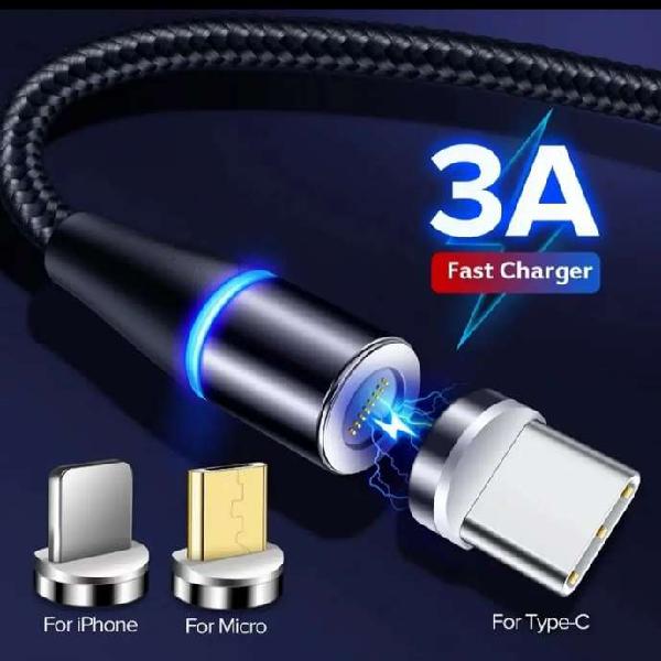 Cable magnético Tipo C, Micro USB o iPhone de 1 metro