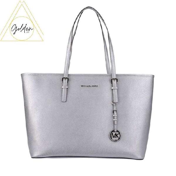 MICHAEL KORS BOLSO TOTE JET SET TRAVEL - PLATEADO