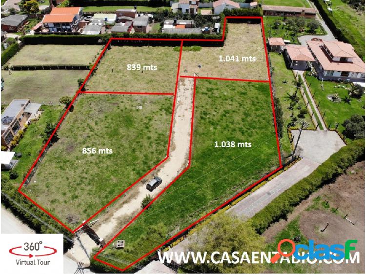 Vendo Lote de 839 mts en Tabio Paloverde