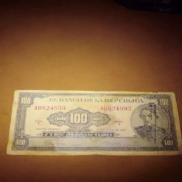 Billete de 100 pesos del 20 de julio de 1967