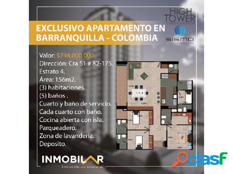 En venta! Apartamento nuevo en Barranquilla Tipo 4