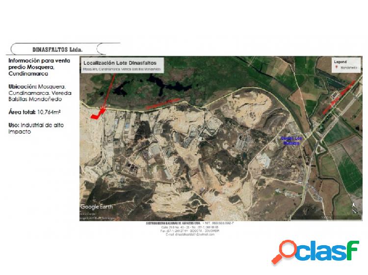 EXCELENTE LOTE PARA USO INDUSTRIAL DE ALTO IMPACTO EN