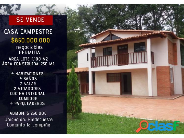 Venta Casa Campestre Piedecuesta