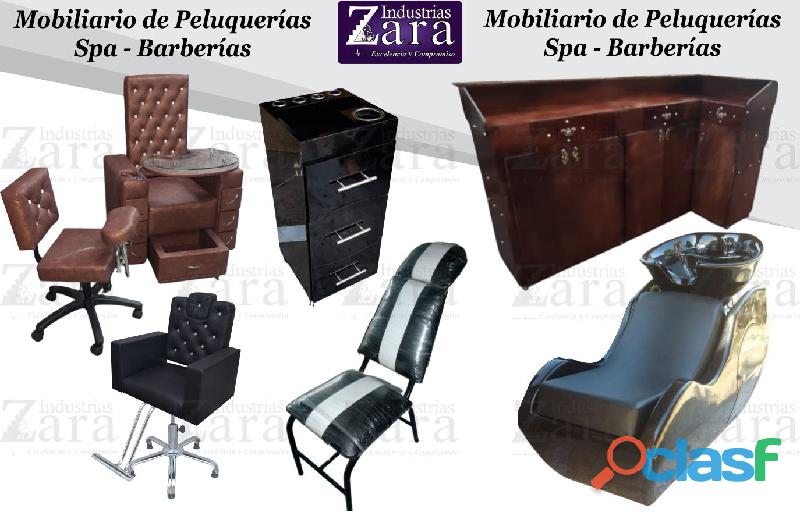 358 GRANDES MOBILIARIOS PARA BARBERIA, SILLA DE CORTE, MESA