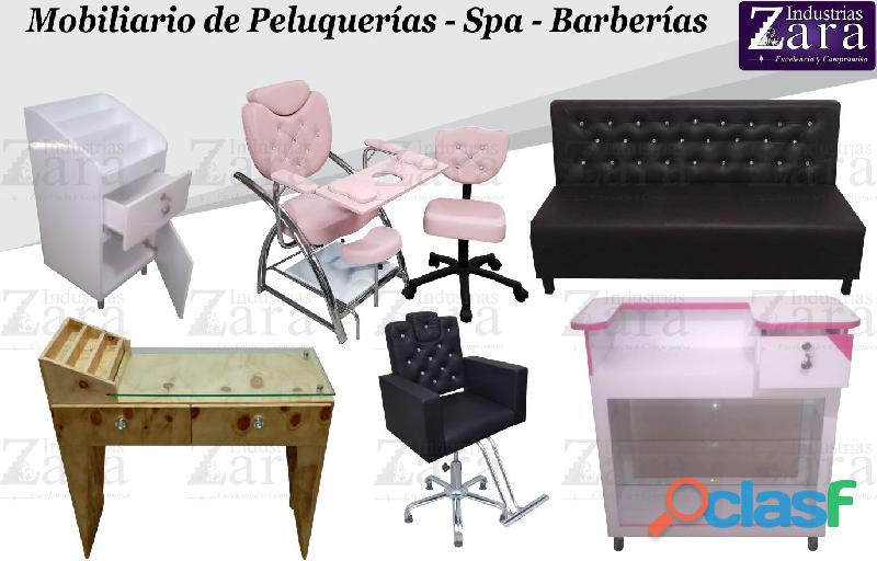 244 ABUNDANTES MUEBLES DE PELUQUERIA, LAVACABEZAS, SILLA DE