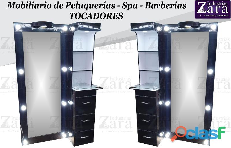 288 CALIDO TOCADOR CON LUCES, SILLA DE MANICURE, CAMILLA