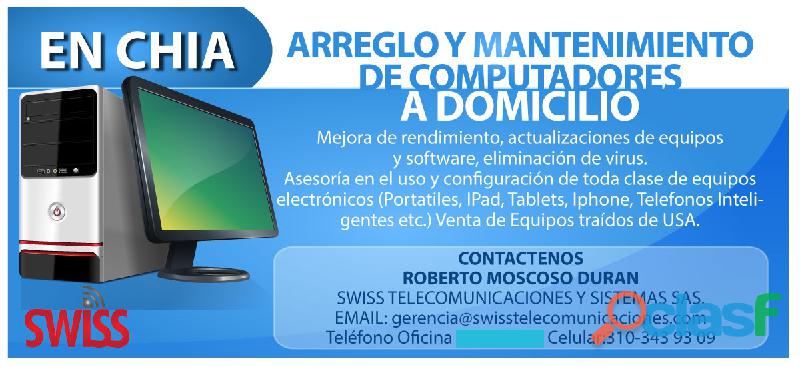 Mantenimiento de Computadores PC, Portatil, Mac. Domicilio