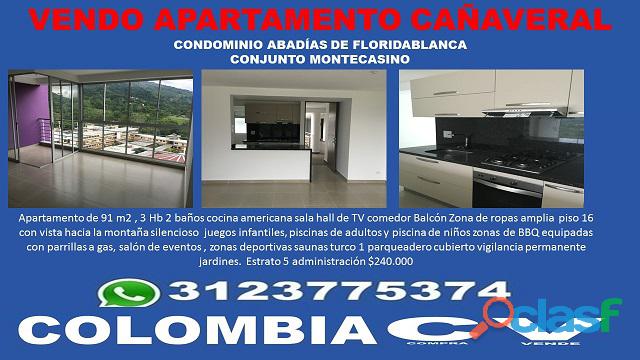 Vendo apartamento cañaveral condominio Abadías