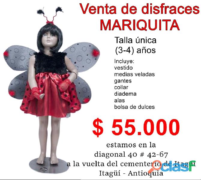 Venta de disfraz NUEVO de mariquita para niña de 3 y 4