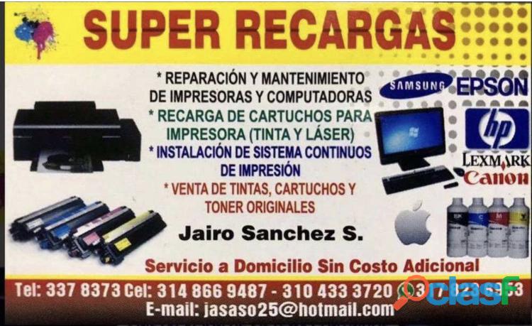 Tinta impresoras servicio hp canon brodher epson