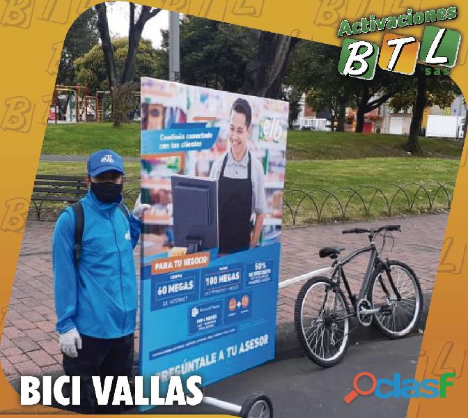 BICICLETA O BICIVALLA PARA PUBLICIDAD MOVIL CON PERIFONEO.