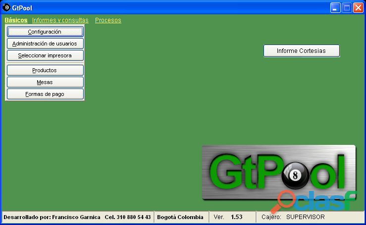 Gtpool billar Software para administrar billares Versión
