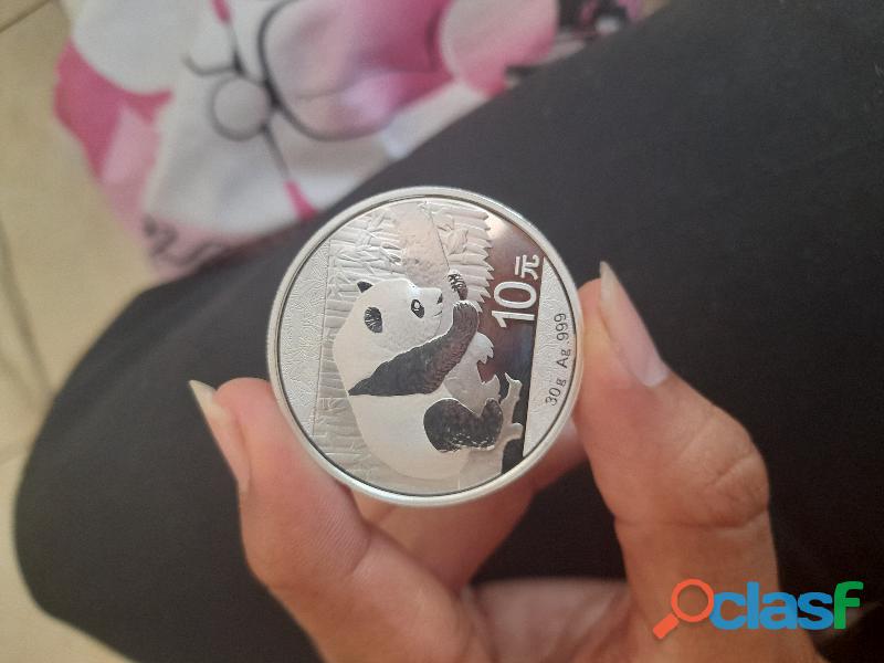 Moneda panda en plata pura 999 año 2016