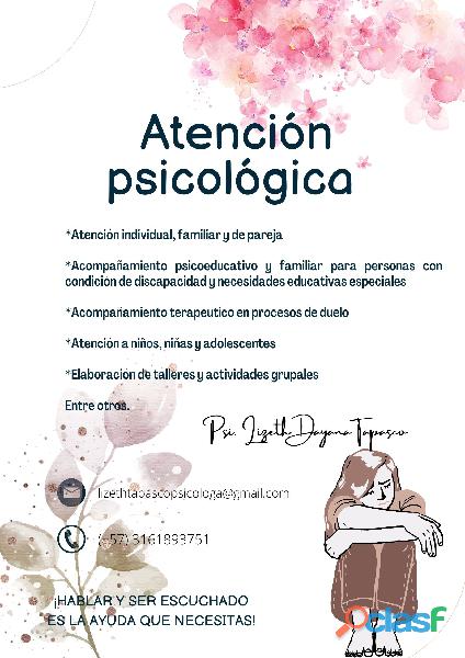 Psicóloga Atención Psicológica