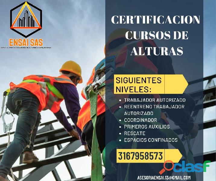 certificacion de cursos para trabajos seguros en alturas