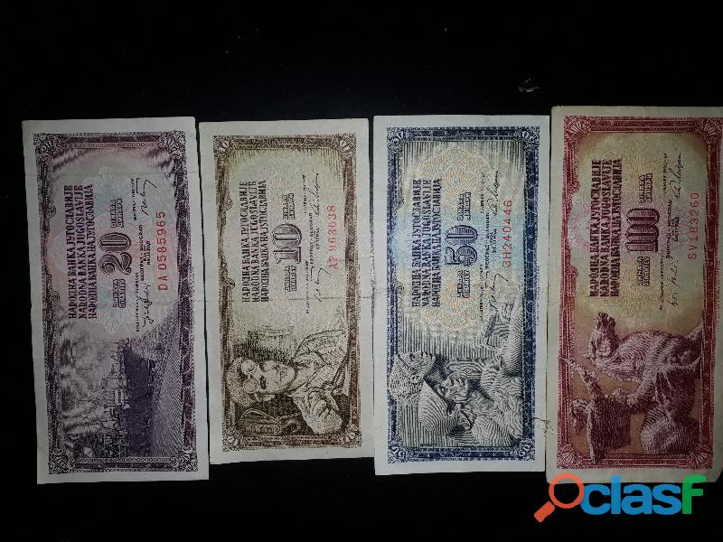 Billetes yugoslavos 1968