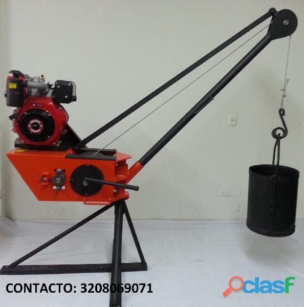 pluma grua 300 kg motor gasolina 9hp global