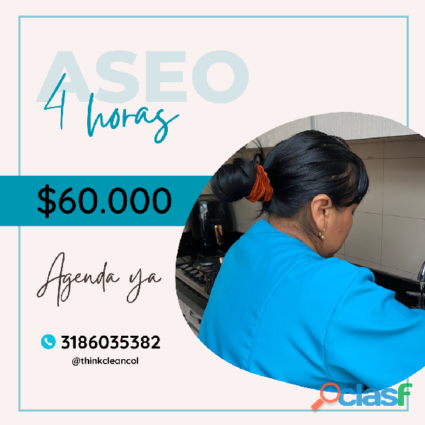 aseo hogar por horas 4 horas