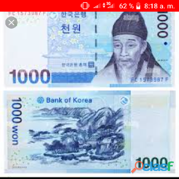 Billete del mil won